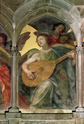 Ángel Musical en un Claustro Trompe-l